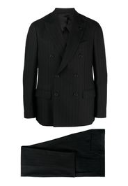 Lardini pinstripe-pattern double-breasted suit - Schwarz