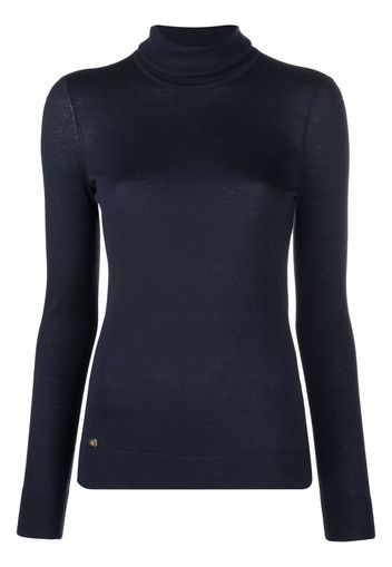 Lauren Ralph Lauren Fein gestrickter Rollkragenpullover - Blau