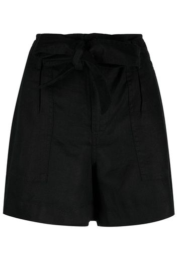 Lauren Ralph Lauren belted linen shorts - Schwarz