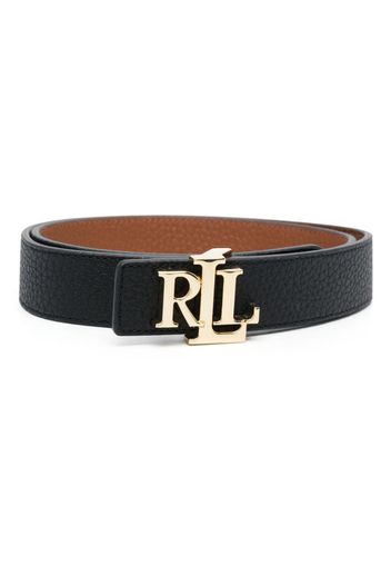 Lauren Ralph Lauren logo-buckle reversible leather belt - Schwarz