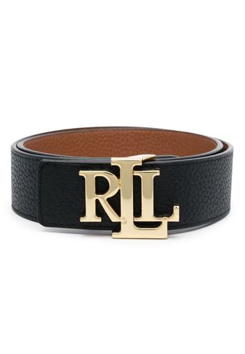 Lauren Ralph Lauren logo-buckle reversible leather belt - Schwarz