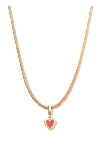 Lauren Rubinski 14kt yellow gold Messy Love charm necklace