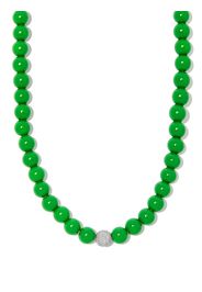 Lauren Rubinski sterling silver diamond beaded necklace - GREEN SILVER