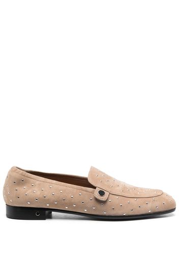 Laurence Dacade rhinestone-embellished suede loafers - Nude