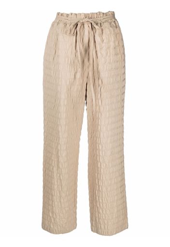 Le 17 Septembre textured-finish wide-leg trousers - Nude