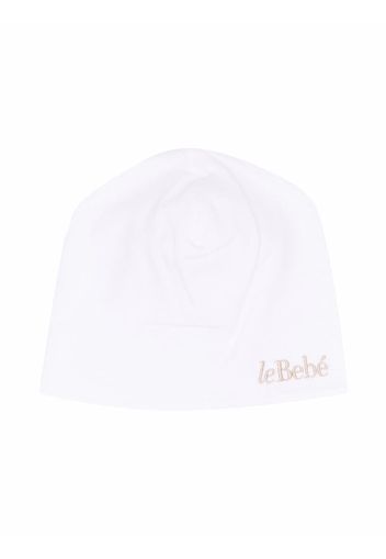 Le Bebé Enfant embroidered logo knitted beanie - Weiß