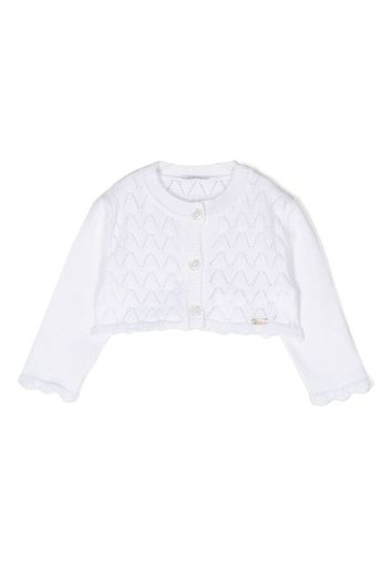 Le Bebé Enfant knitted perforated-detail cardigan - Weiß