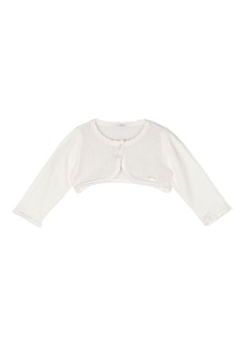 Le Bebé Enfant pointelle knit cotton cardigan - Weiß