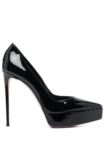 Le Silla high-shine finish platform 130mm pumps - Schwarz