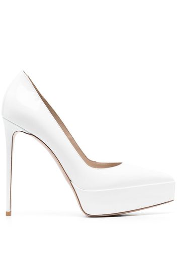 Le Silla Uma 130mm leather platform pumps - Weiß