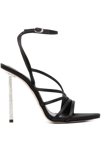 Le Silla 115mm glittered satin sandals - Schwarz