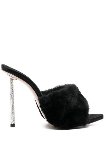 Le Silla Pantoletten aus Faux Fur 105mm - Schwarz