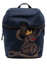 Leathersmith of London Rucksack mit Löwen-Print - Blau