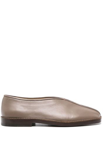 Lemaire piped-detail square-toe loafers - Braun