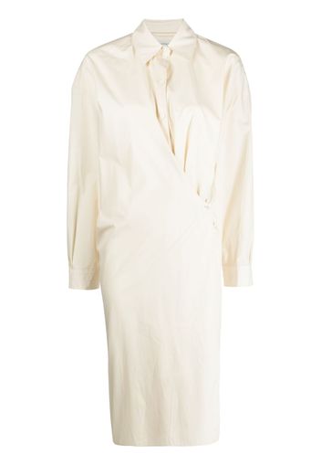 Lemaire Twisted long-sleeve shirt dress - Nude