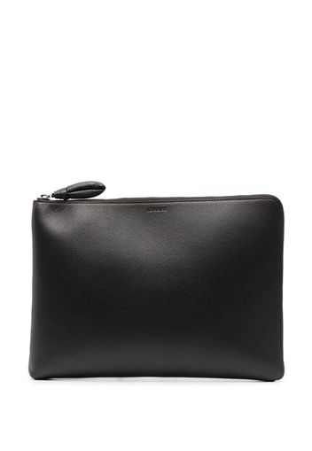 Lemaire logo-debossed leather laptop bag - Braun