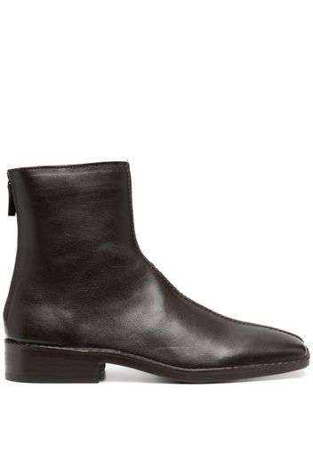 Lemaire square-toe leather ankle boots - Braun