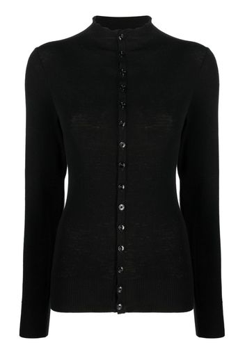 Lemaire high-neck wool cardigan - Schwarz