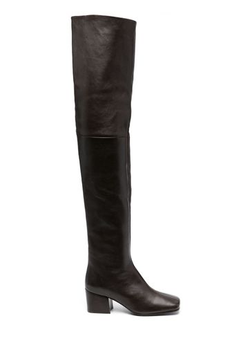 Lemaire 60mm leather thigh-high boots - Braun