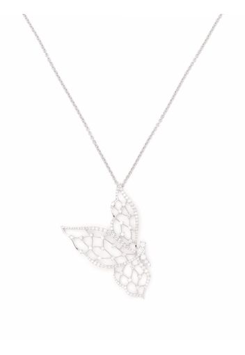 LEO PIZZO 18kt Light Wings Weißgoldhalskette mit Diamanten - Silber