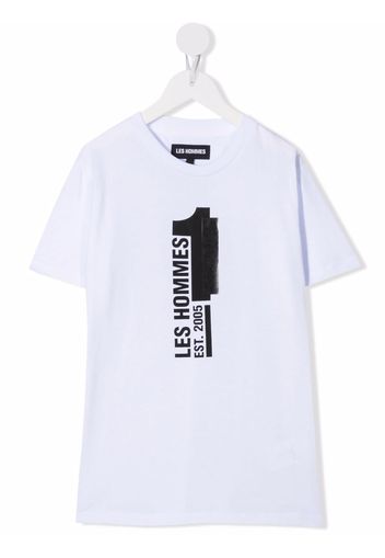 LES HOMMES KIDS T-Shirt mit rundem Ausschnitt - Weiß