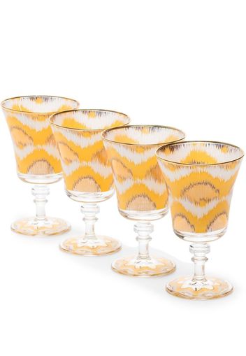 Les-Ottomans Ikat-print glasses (set of 4) - Gelb