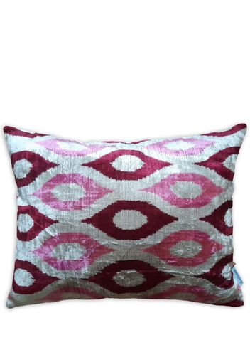 Les-Ottomans ikat-print velvet cushion - Blau