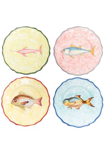 Les-Ottomans Fish Collection dinner plates (set of 4) - Grün