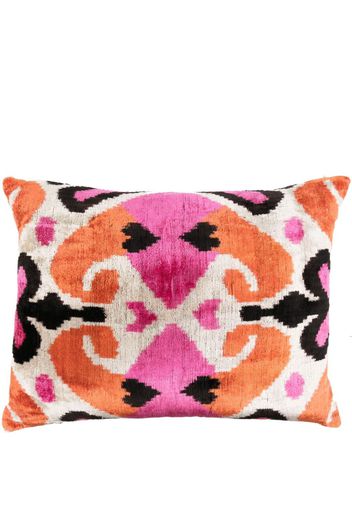 Les-Ottomans abstract-print velvet cushion - Rosa