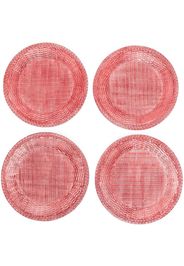 Les-Ottomans woven porcelain plates (set of 4) - Rot