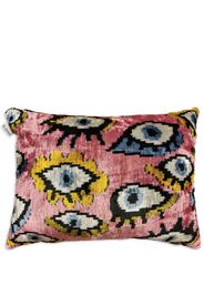 Les-Ottomans eye-motif velvet cushion - Rosa