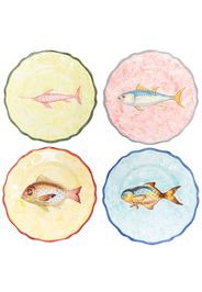 Les-Ottomans Fish Collection dinner plates (set of 4) - Grün