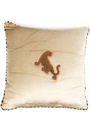 Les-Ottomans embroidered square-shape cushion - Nude