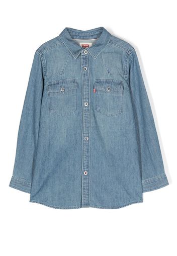 Levi's Kids patch-pocket denim shirt - Blau