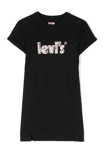 Levi's Kids logo-print T-shirt dress - Schwarz