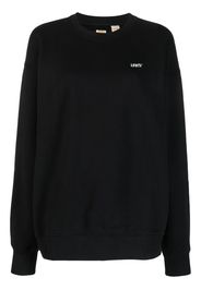 Levi's logo-embroidered cotton jumper - Schwarz