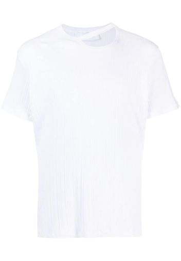 LGN LOUIS GABRIEL NOUCHI cut-out plissé cotton T-shirt - Weiß