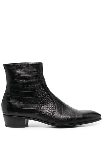 Lidfort Lusiana crocodile-effect boots - Schwarz