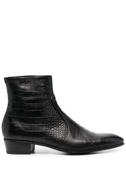 Lidfort Lusiana crocodile-effect boots - Schwarz