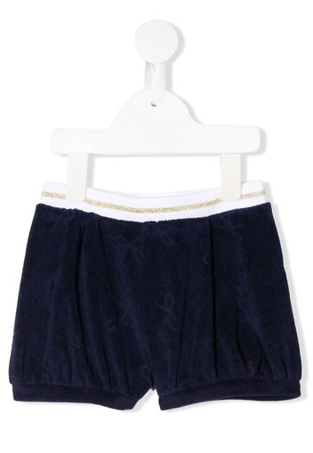 Lili Gaufrette Texturierte Shorts mit Schleifen-Print - Blau