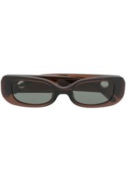 Linda Farrow logo-plaque sunglasses - Braun