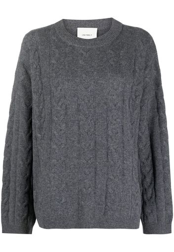 Lisa Yang cable-knit crew neck jumper - Grau