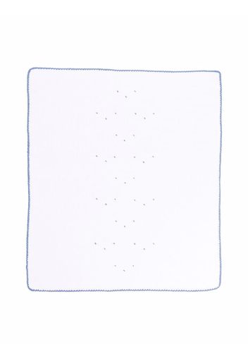 Little Bear embroidered cotton blanket - Weiß
