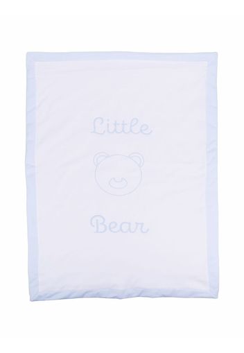 Little Bear embroidered-logo blanket - Weiß