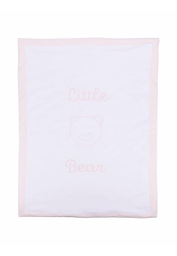 Little Bear embroidered-logo blanket - Weiß