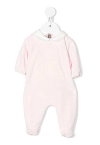 Little Bear slogan embroidered pouch-back bodysuit - Rosa