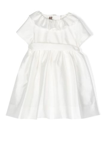 Little Bear frilled-collar short-sleeve dress - Weiß