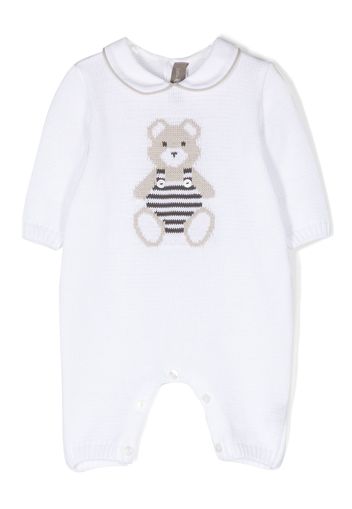 Little Bear teddy bear-motif cotton romper - Weiß