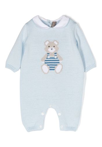 Little Bear teddy bear knit romper - Blau