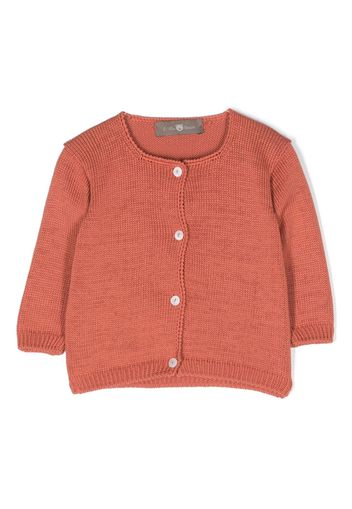 Little Bear round-neck knitted cardigan - Orange